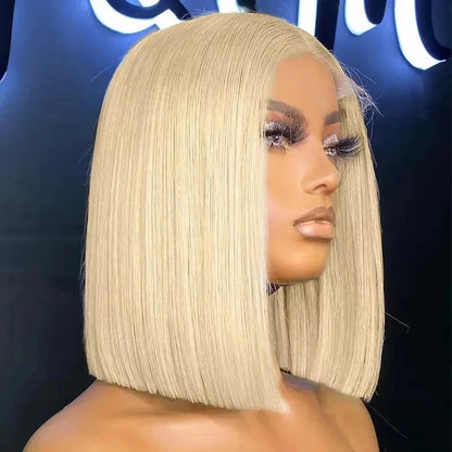 100% Vietnamese Super Double Drawn Bone Straight 13x4 Frontal Bob Wig with