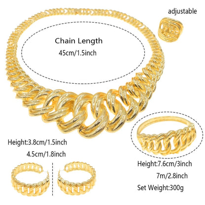Fashion Woman Necklace Jewelry Set Electric Italy Gold Plated Pendant Wedding