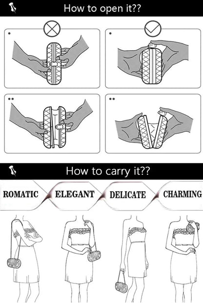Luxury Women Evening Bag Party Crystal Clutches Purses