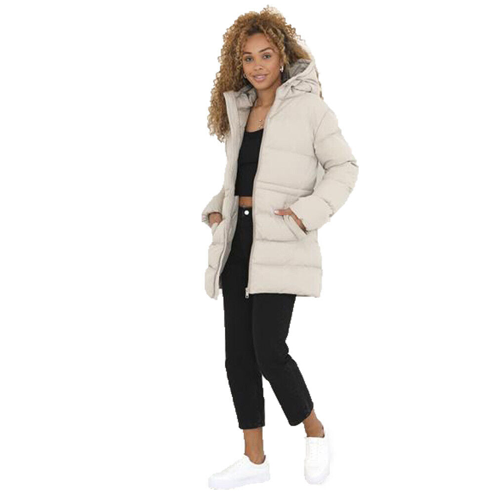 Womens Dominica Padded Hooded Long Jacket