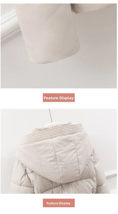 Women's Padded Cotton Thick Winter Coat with Hoodie
