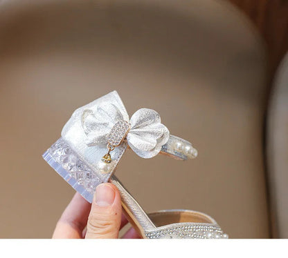 Girls Sandals Fashion Summer New Sequin Princess Shoes Bow Children's Sandals