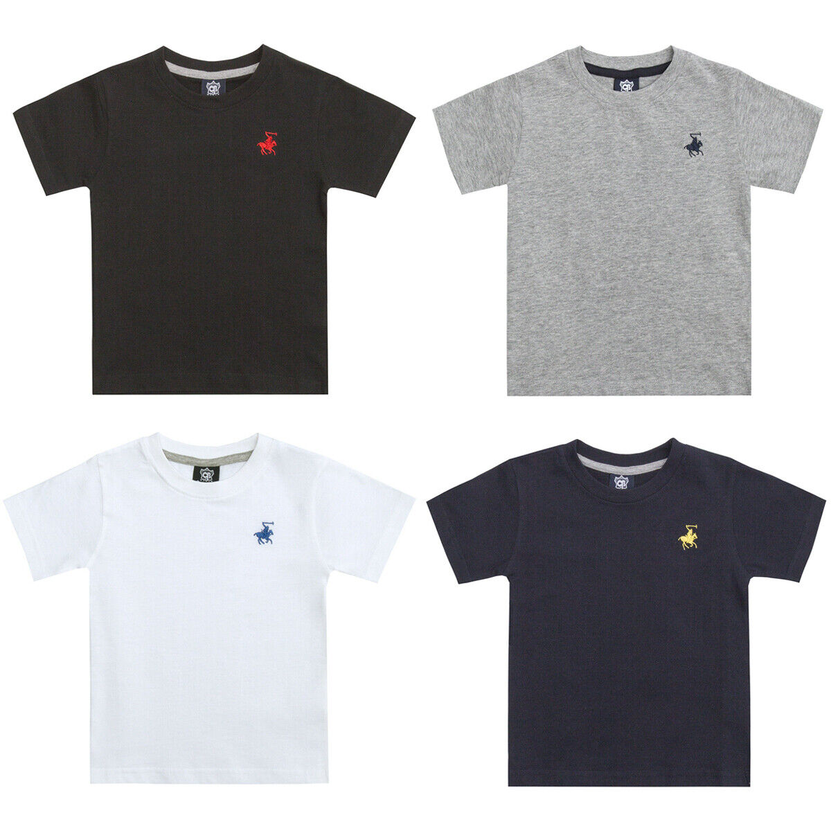 Kids Boys Summer Short Sleeve Crew Neck T-Shirt - 4 Pack
