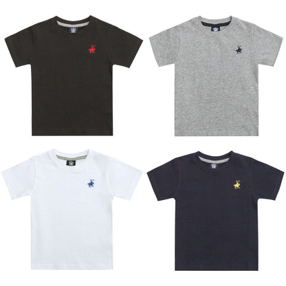 Kids Boys Summer Short Sleeve Crew Neck T-Shirt - 4 Pack