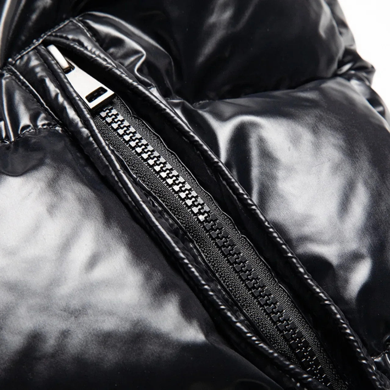 High Quality Outdoor Windproof Hooded Shiny Down Mens Jackets