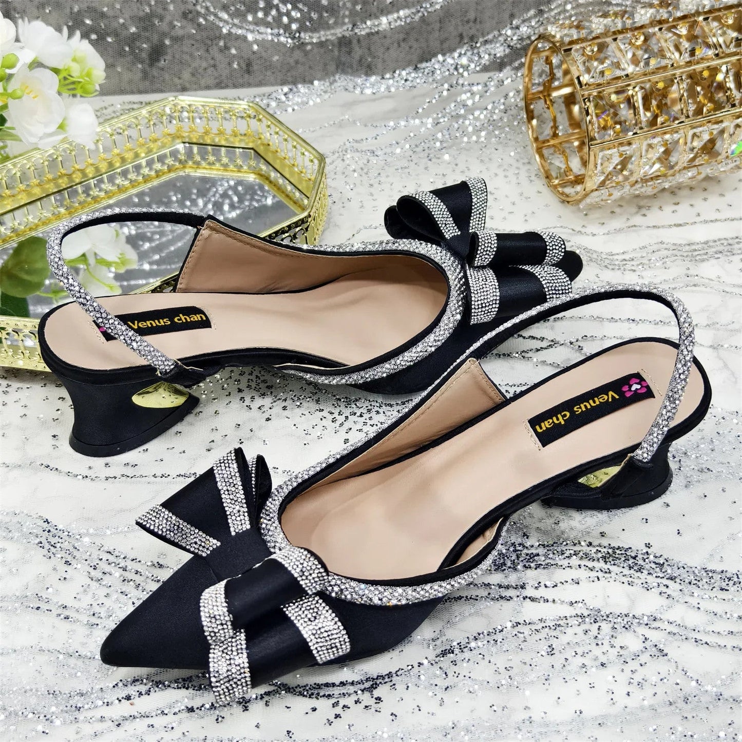 Women's Low Heels Shoes and Bags Italian Set