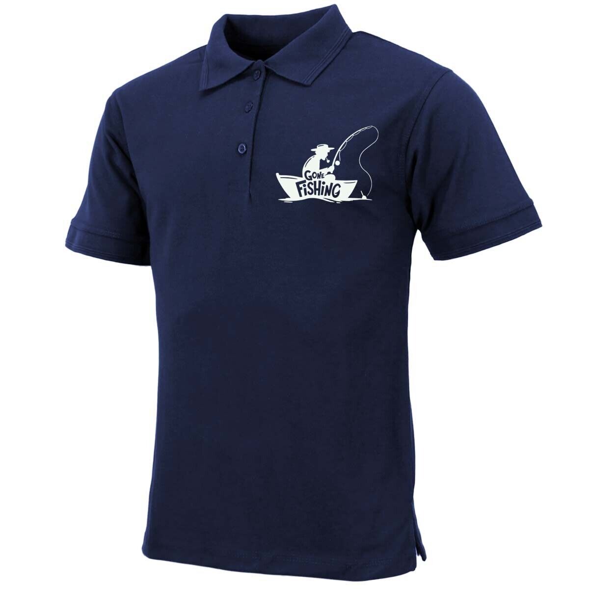 Mens Premium Comfort Fit 'Gone Fishing' Polo Shirt