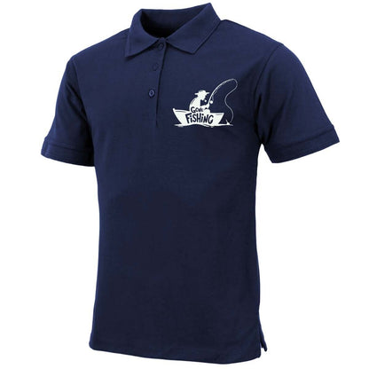Mens Premium Comfort Fit 'Gone Fishing' Polo Shirt
