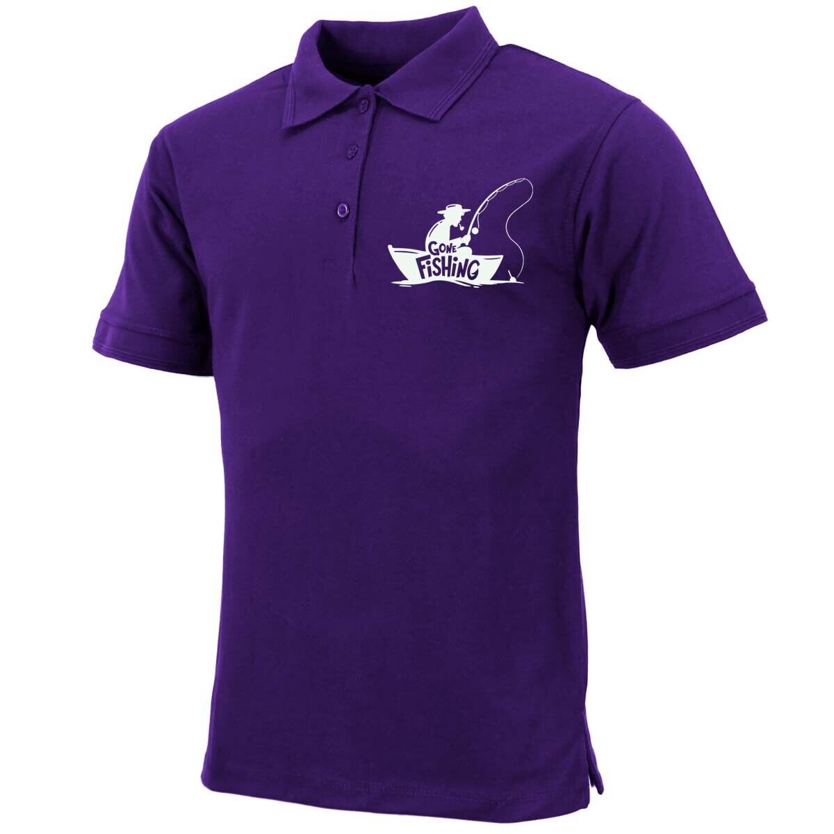 Mens Premium Comfort Fit 'Gone Fishing' Polo Shirt