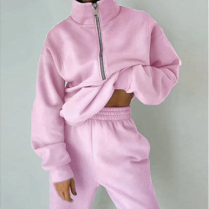 Women's Two-piece Sweater Fleece Sports Tracksuit