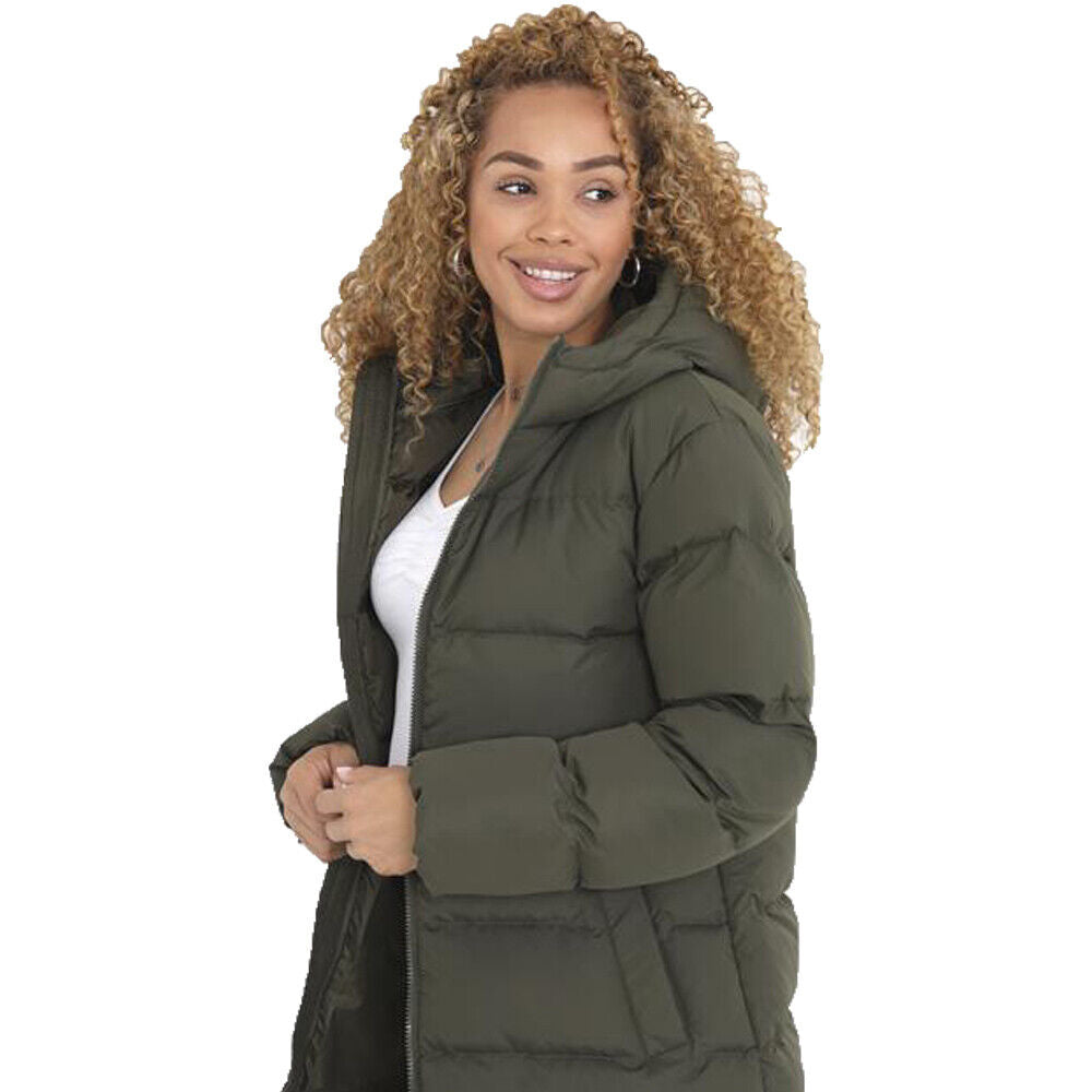 Womens Dominica Padded Hooded Long Jacket