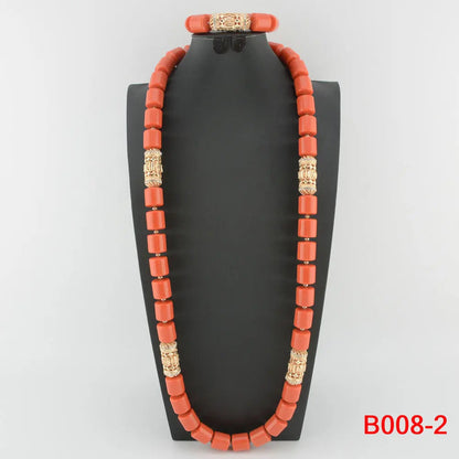 Traditional Nigerian Wedding Artificial Coral Beads Bridal Jewelry Sets African