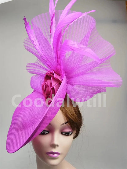 Elegant Flower Fascinator Pillbox Cap Wedding Women Fascinator Hat Headband