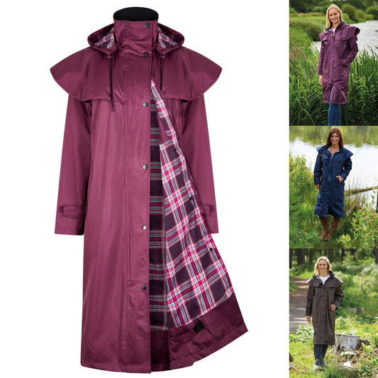 Womens Sandringham Waterproof Equestrian Long Cape Coat