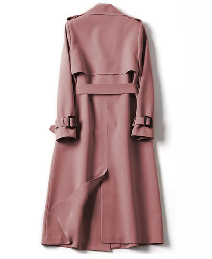 Long Sleeve Trench Coat For Women Office Long Outerwears Jacket