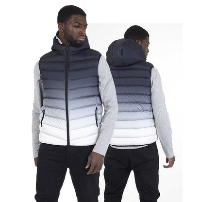 Mens BlackBurn Padded Hooded Gilet with Gradient Contrast