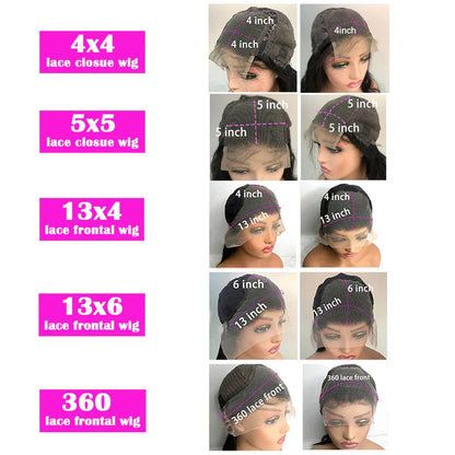 Body Wave Lace Front Human Hair Wig 30 40 Inches 200 Density Brazilian Remy