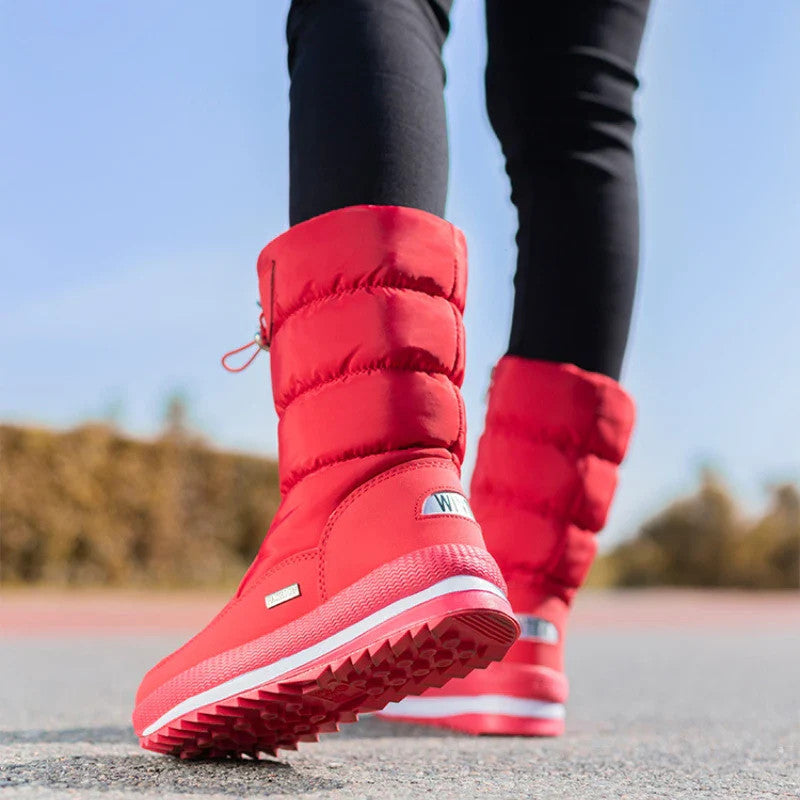 Winter women's Warm Plush Mid-calf Waterproof Snow Boot