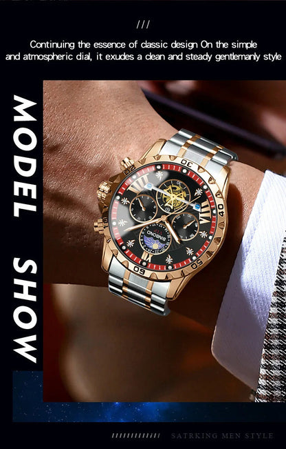 Luxury Men's Watches Trend Fashion Original Quartz Watch for Man Flywheel Style