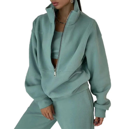 Women's Two-piece Sweater Fleece Sports Tracksuit