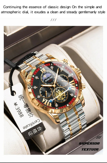 Luxury Men's Watches Trend Fashion Original Quartz Watch for Man Flywheel Style