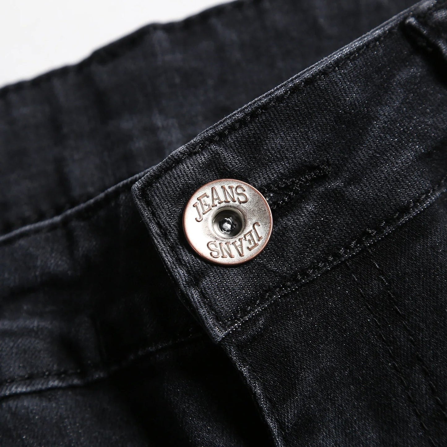 2025 New Fashion Street Style Ripped Skinny Jeans Men Vintage wash Solid Denim