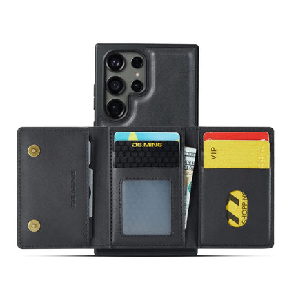 DG.Ming RFID Blocking Retro Flip Leather Case For Samsung Galaxy S25 S24 S22