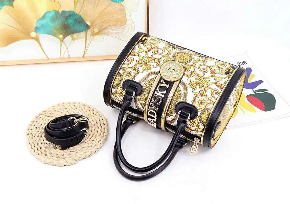 Large-capacity Women's Boston Barrel Handbags