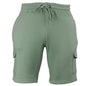 Mens Elastic Waist Casual Sports Cargo Fleece Shorts