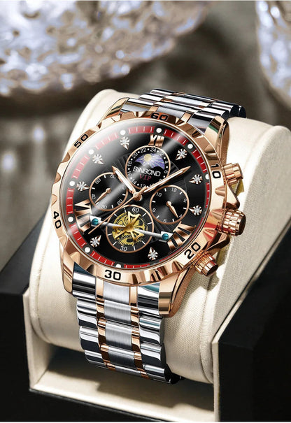 Luxury Men's Watches Trend Fashion Original Quartz Watch for Man Flywheel Style