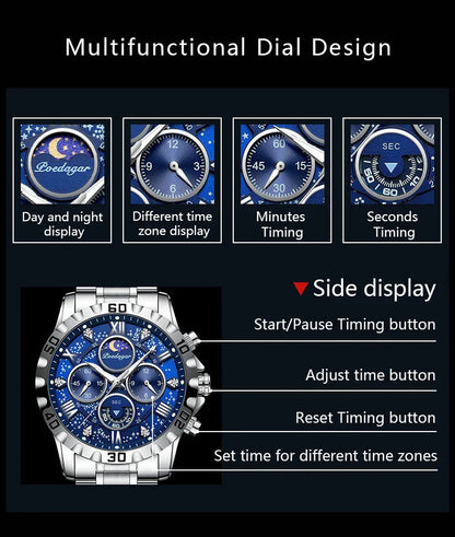 Luxury Watch for Man Quartz Sports Men Watch Waterproof Luminous Stainless