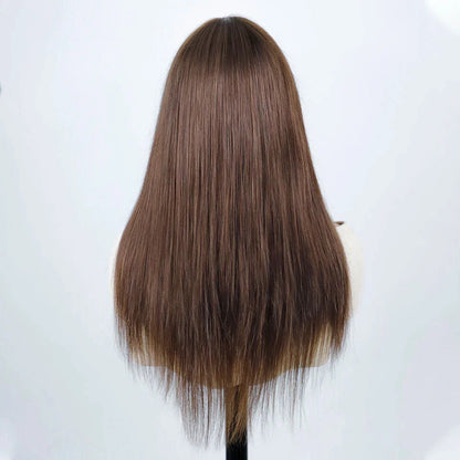 Human Hair Wigs With Bang Brazilian Straight Red Burgundy Human Hair Wigs Brown