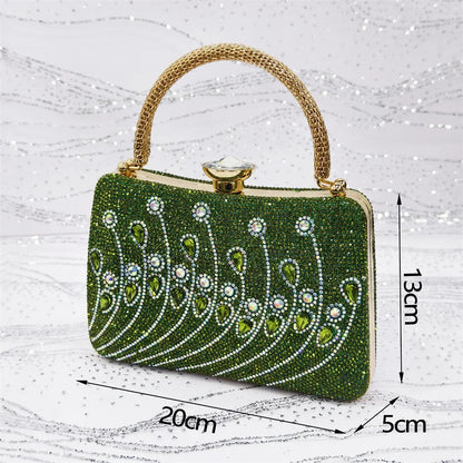 Women's Elegant Rhinestone Pointed Toe Pumps With Matching Shoes And Bag Set