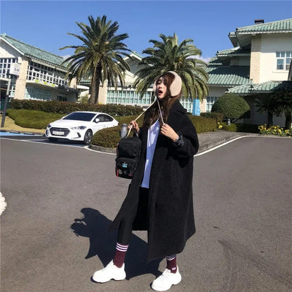 Women's Lamb Fur Coat Warm Autumn Winter Outerwear Jacket