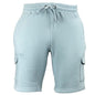 Mens Elastic Waist Casual Sports Cargo Fleece Shorts