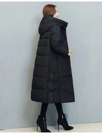 Women's Fashionable Thick Cotton padded Warm Snow Outerwear Windproof Hooded