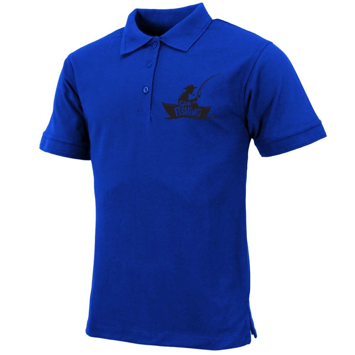 Mens Premium Comfort Fit 'Gone Fishing' Polo Shirt