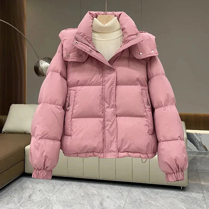 Winter Jacket Women Parkas 2024 New Short Hooded Cotton Padded Jacket Casual