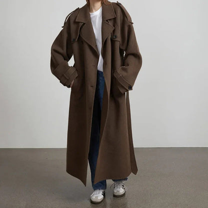 Women's Winter Double Breasted Long Sleeve Lapel Blends Jacket