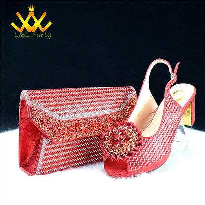 2025 Special New Arrivals Italian Women Shoes and Bag to Match in Green Color