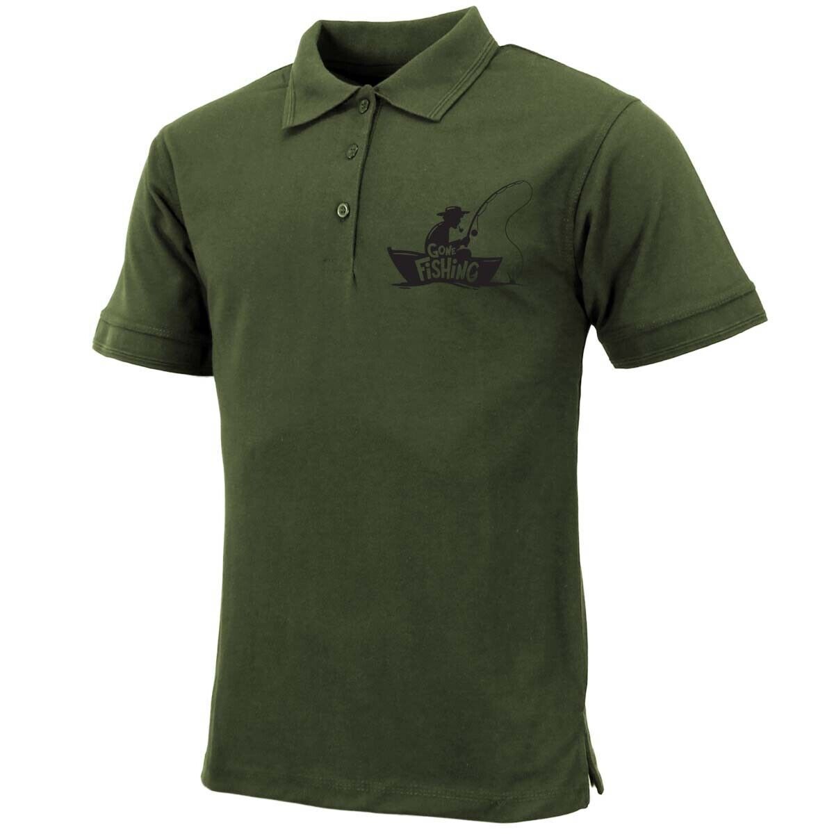 Mens Premium Comfort Fit 'Gone Fishing' Polo Shirt