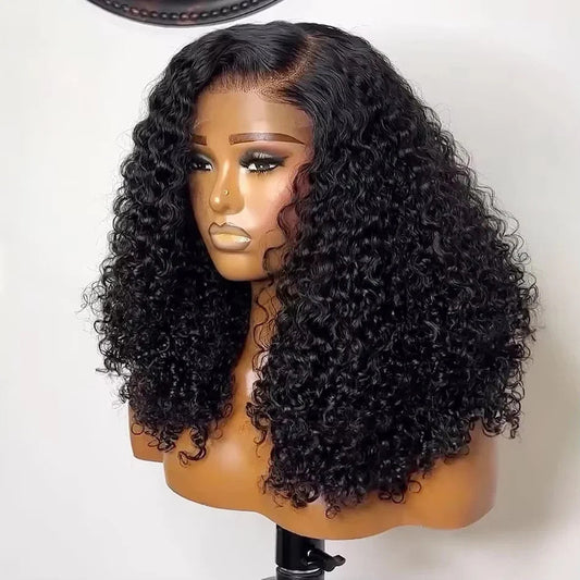 200% Short Curly Bob Wigs Lace Front Human Hair Wigs 13x4 4x4 Deep Wave Lace