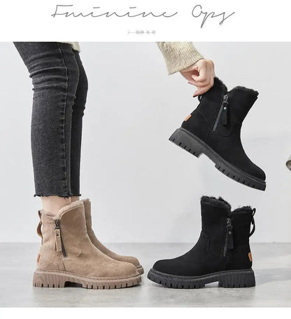 Women's Winter Velvet Warm Thick Cotton Furry Boots