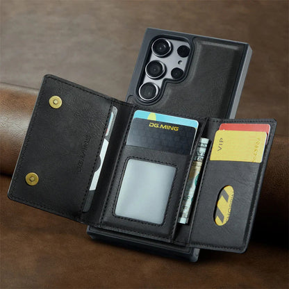 DG.Ming RFID Blocking Retro Flip Leather Case For Samsung Galaxy S25 S24 S22