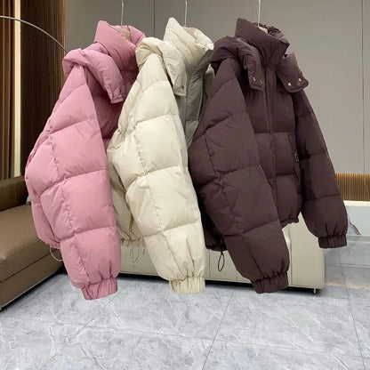 Winter Jacket Women Parkas 2024 New Short Hooded Cotton Padded Jacket Casual