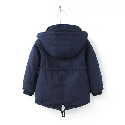 Winter Kids Clothes Plus Velvet Thicken Warm Jacket for Girls Casual Zipper