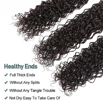Water Wave Human Hair Bundles Curly Deep Wave 3 Bundles Brazilian Natural Black
