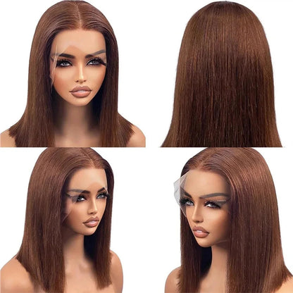 613 Blonde Short Bob Wig Transparent Lace Front Human Hair Wigs Straight 13X4
