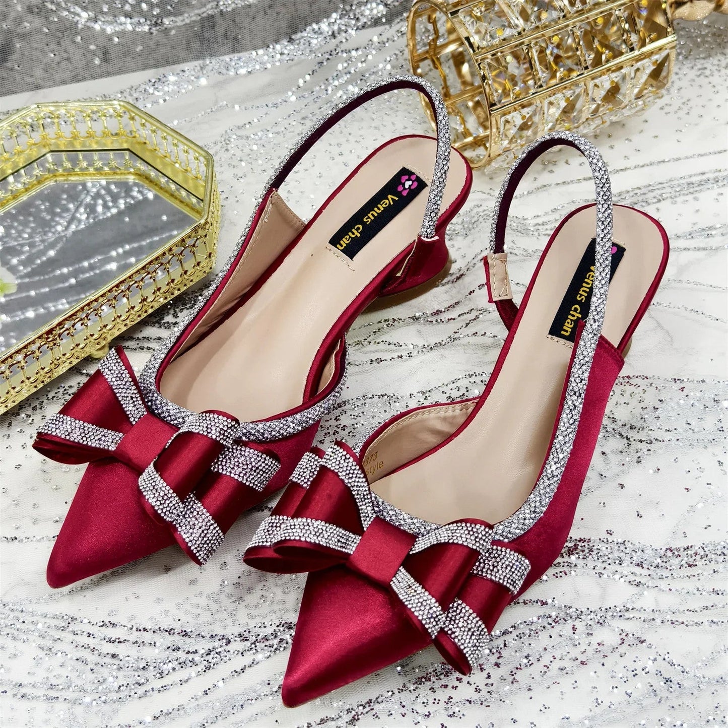 Women's Low Heels Shoes and Bags Italian Set
