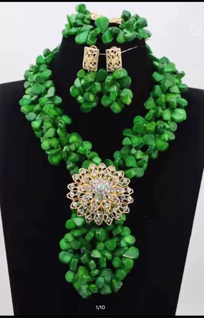 Fabulous African Beads Jewelry Set Latest Coral Beads Necklace Set Wholesale